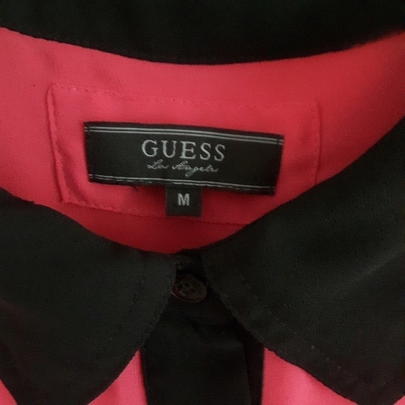 2/$35 Sale Guess Semi Sheer Blouse. Long Sleeves Size M EUC - Picture 3 of 8